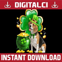 beagle dog shamrock st patrick's day celebration png sublimation designs