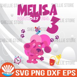 3rd melisa birthday girl svg, personalized name and age svg, cricut, svg files, file for cricut, for silhouette