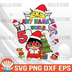 christmas with birthday girl svg, ryan's world svg, birthday party svg, christmas svg, pane tree svg