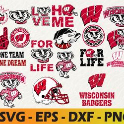 wisconsin badgers football team svg, wisconsin badgers svg, n c a a svg, logo bundle instant download
