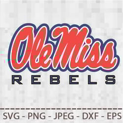 ole miss svg png jpeg dxf digital cut vector files for silhouette studio cricut design