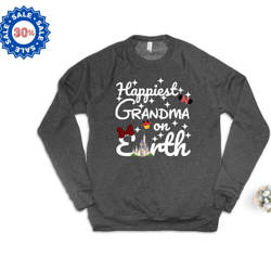 happiest grandma on earth sweatshirt, disney grandma hoodie, mother's day sweatshirt, disney family gift, disney vacatio