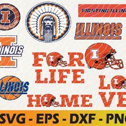 illinois fighting svg, illinois fighting logo,n c aa team, n c aa logo bundle, college football, college basketball, log