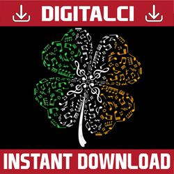 Music Note Shamrock -Music Lover St Patrick's Day Irish Flag PNG Sublimation Designs
