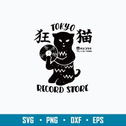 tokyo record store svg, cat svg, png dxf eps file