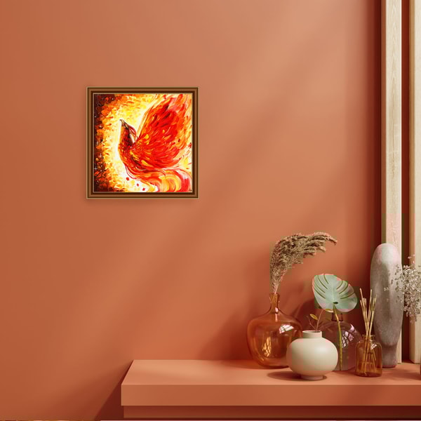 Phoenix Abstract Oil Painting Textured Phoenix Original Art - Inspire ...