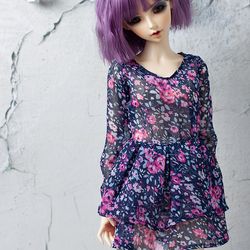 Fairyland Feeple60 SD BJD clothes - Flower chiffon dress  (Feeple 60 Moe)