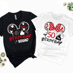 50th birthday shirt, disney birthday squad tee, minnie 50 years old gift, gift for 50th birthday, birthday shirt for wom