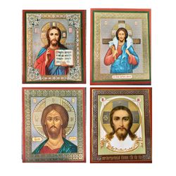 Jesus Christ Is Our Savior Icon Set | A set of 4 small Russian Orthodox icons