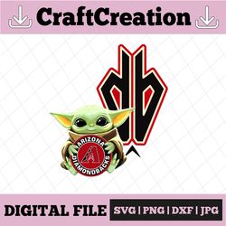 baby yoda with arizona diamondbacks baseball png,  baby yoda mlb png, mlb png, sublimation ready, png files for sublimat
