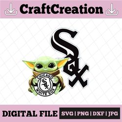 baby yoda with chicago white sox  baseball png,  baby yoda mlb png, mlb png, sublimation ready, png files for sublimatio