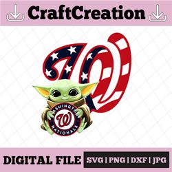 baby yoda with washington nationals baseball png,  baby yoda mlb png, mlb png, sublimation ready, png files for sublimat