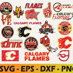 calgary flames logo, bundle logo, svg, png, eps, dxf