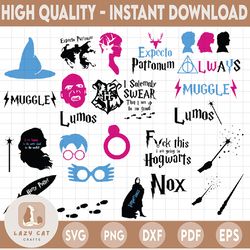 harry potter svg bundle / vector images / harry potter dxf bundle / cut files svg / dxf / eps / clipart vinyl plotter cu