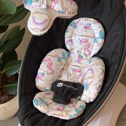 4moms mamaRoo insert with unicorns, rockaroo replacement balls, infant padded liner, babyshower gift for girl