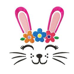 rabbit with a flower wreath embroideryeaster embroidery designs
