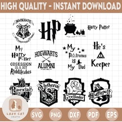 harry potter svg huge bundle, wizard svg, hogwarts school emblem svg, i solemnly swear i am up to no good, hogwarts alum