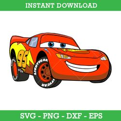 Lightning McQueen Svg, Disney Pixar Car Svg, Cars Svg, Disney Cars Svg, Png Dxf Eps, Instant Download