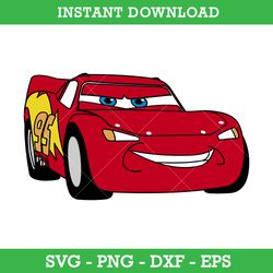 lightning mcqueen svg, disney pixar car svg, disney cars svg, png dxf eps, instant download
