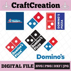 domino's pizza logo bundle svg, png, jpg - ready to use, instant download, silhouette cutting files