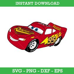 Lightning McQueen Svg, Red Cars Svg, Disney Pixar Cars Svg, Disney Cars Svg, Png Dxf Eps, Instant Download