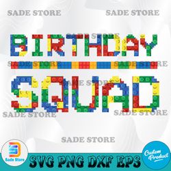 birthday squad svg, cricut cut files, silhouette--, layered files, block font-- signs, onesies-- dxf, eps, instant