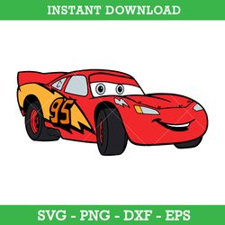 Lightning McQueen Cars Svg, Lightning McQueen Vector, Disney Pixar Car Svg, Disney Cars Svg, Instant Download
