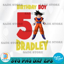 personalized name and age with songoku svg, cartooon svg, cricut, svg files, file for cricut, for silhouette, cut file