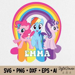 my little pony party, kids birthday svg, family birthday svg, my little pony birthday svg, rainbow dash birthday svg