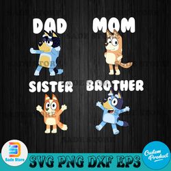 family of birthday boy with bluey svg, birthday svg, family svg, cricut, svg files, file for cricut, for silhouette
