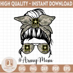 camo army life wife mom sublimation design downloads funny mom bun hair sunglasses headband mom life png