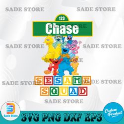 name sesame squad svg, cricut, svg files, file for cricut, for silhouette, cut file, dxf, png, digital download