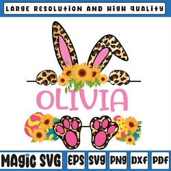 personalized easter bunny name frame png, easter day leonpard png, customize easter, easter bunny, digital download