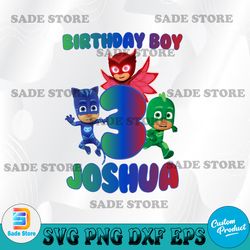 personalized name and age with pj mask png, cricut, svg files, file for cricut, for silhouette, cut file, dxf, png