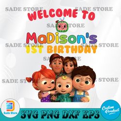 welcome to madison's birthday svg, birthday with family svg, family svg, cricut, svg files, file for cricut