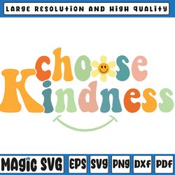 choose kindness retro groovy be kind women men inspirational svg, easter bunny, digital download