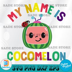 my name is coco-melon svg, custom family birthday, cricut, svg files, file for cricut, for silhouette, cut file, dxf
