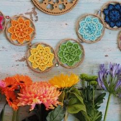 chakra flower, wall hanging graphicsprintable crochet patterns