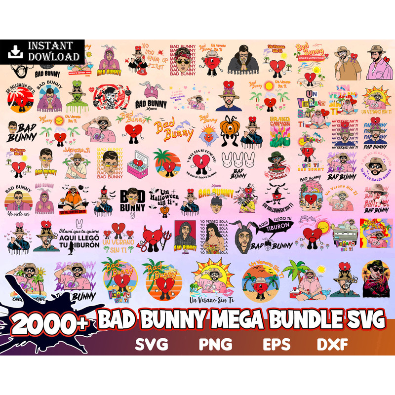 2000 Bundle Bad Bunny Svg, Un verano sin ti Svg, Baby benito, Clipart Sublimation, El Conejo Malo, Nuevo Album.jpg