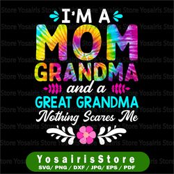 im a mom great grandma nothing scares me png, mothers day png sublimation