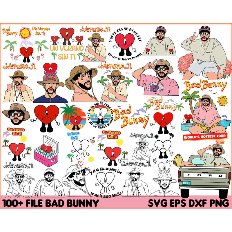 Bad bunny 100 svg, bad bunny png, bad bunny svg cricut, bad bunny clipart, yhlqmdlg svg, bad bunny files.jpg
