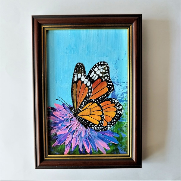 Monarch-butterfly-small-painting-impasto-wall-art-decor.jpg