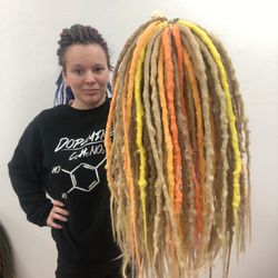 textured crochet dreadlocks in natural colors with twisted strands