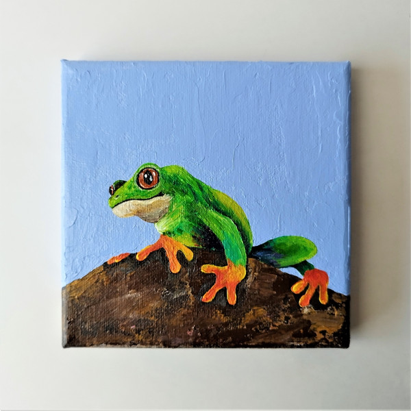 Frog-acrylic-painting-impasto-on-canvas-small-wall-decor.jpg
