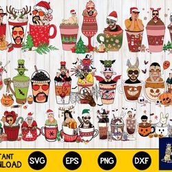 bad bunny coffee bundle png, 10 file bad bunny coffee png, for cricut, digital, file cut, instant download
