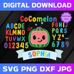cocomelon logo and full alphabets birthday svg png, cocomelon brithday svg png ,cocomelon family birthday png