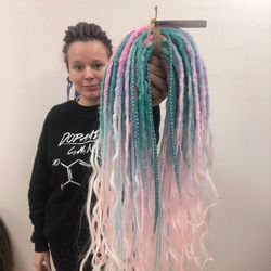light crochet dreadlocks with curled ends