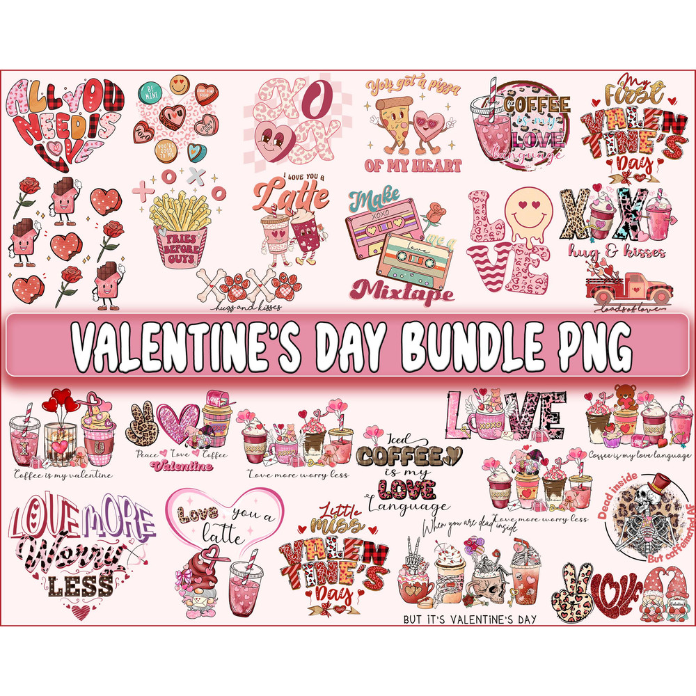 Valentine's day bundle PNG , coffee valentine's day PNG, Valentines Day Sublimation.jpg