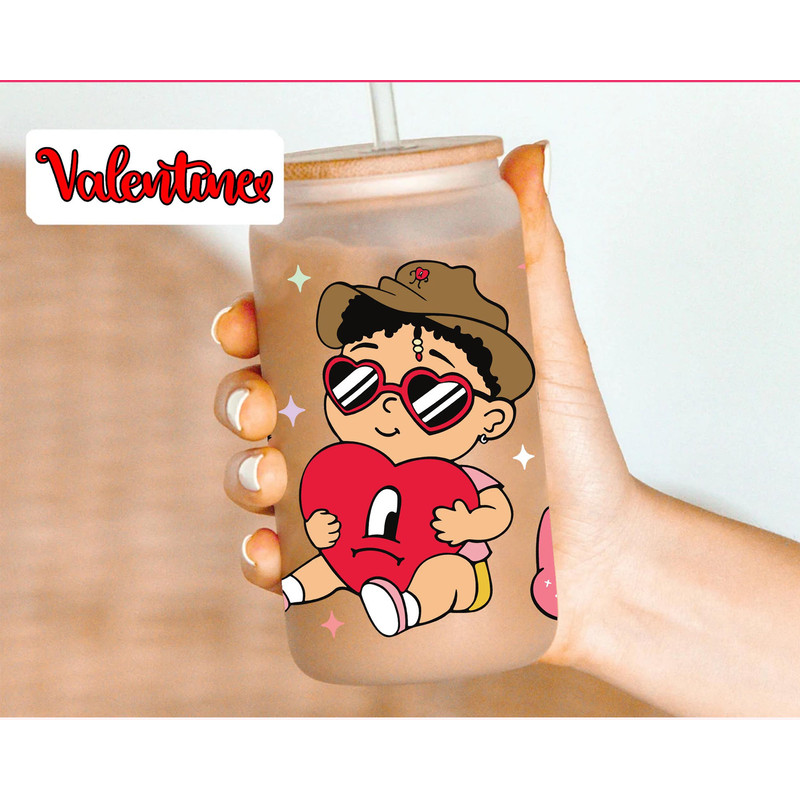 25+ Valentine Bad Bunny Glass Can Wrap Png Bundle, Happy Valentine 16oz Libbey Glass Wrap 2.jpg