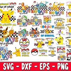 pokemon 100 days of school svg, 100 days of school bundle svg , cricut , digital downdload